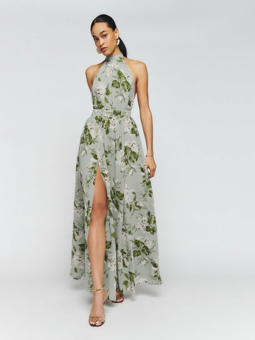 🆕 REFORMATION Andee Maxi Dress in Tea Garden Sz 10